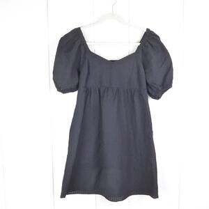 Old Navy Dress Womens SZ XS Black Puff Short Sleeve Mini Dress Textured NWT